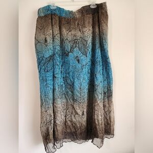 Peter Nygard Turquoise and Brown Scarf